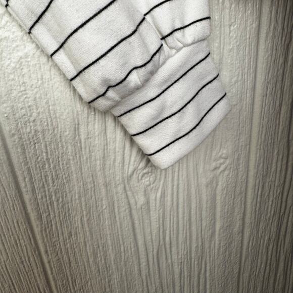 Club Monaco Black White Striped Long Sleeve Tie Front Shirt Size Small Casual - Picture 7 of 8